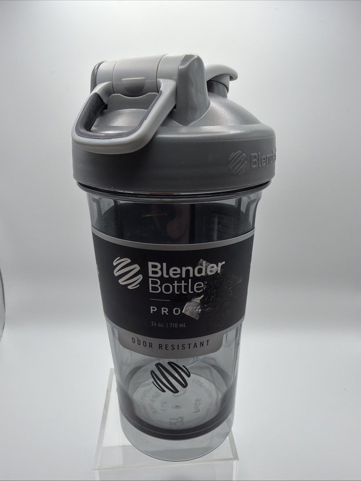 Blender Bottle PRO 24 Odor Resistant 24 oz. Clear Black