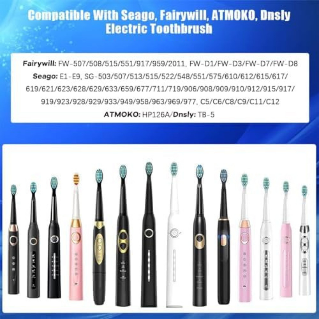 10 Pack Toothbrush Replacement Heads Compatible with Fairywill FW-507/508/515