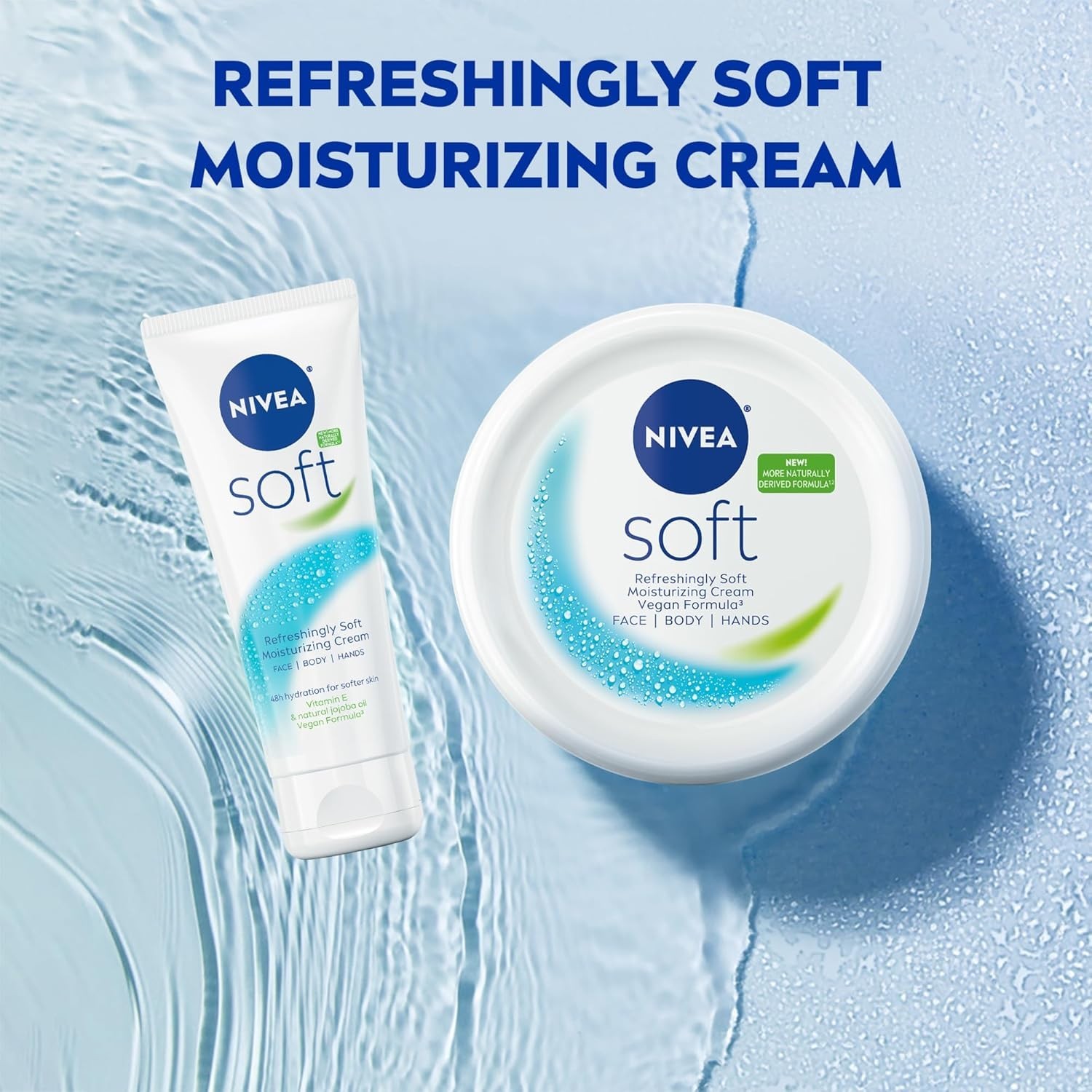 NIVEA Soft Moisturizing Cream 3 Pack 6.8oz Jars +2days delivery