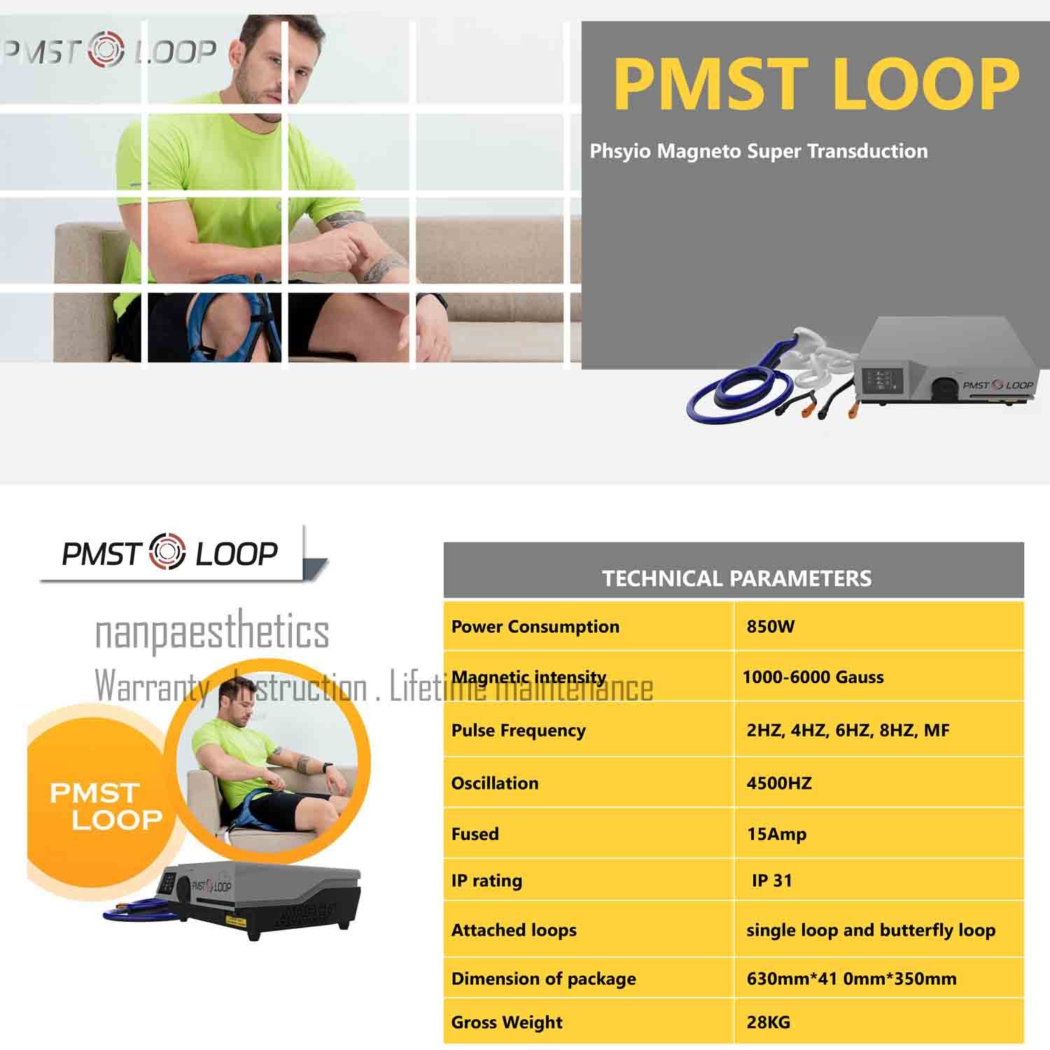 Protable PMST PEMF EMTT Magnetic Physio Therapy Health Massage Device Machine