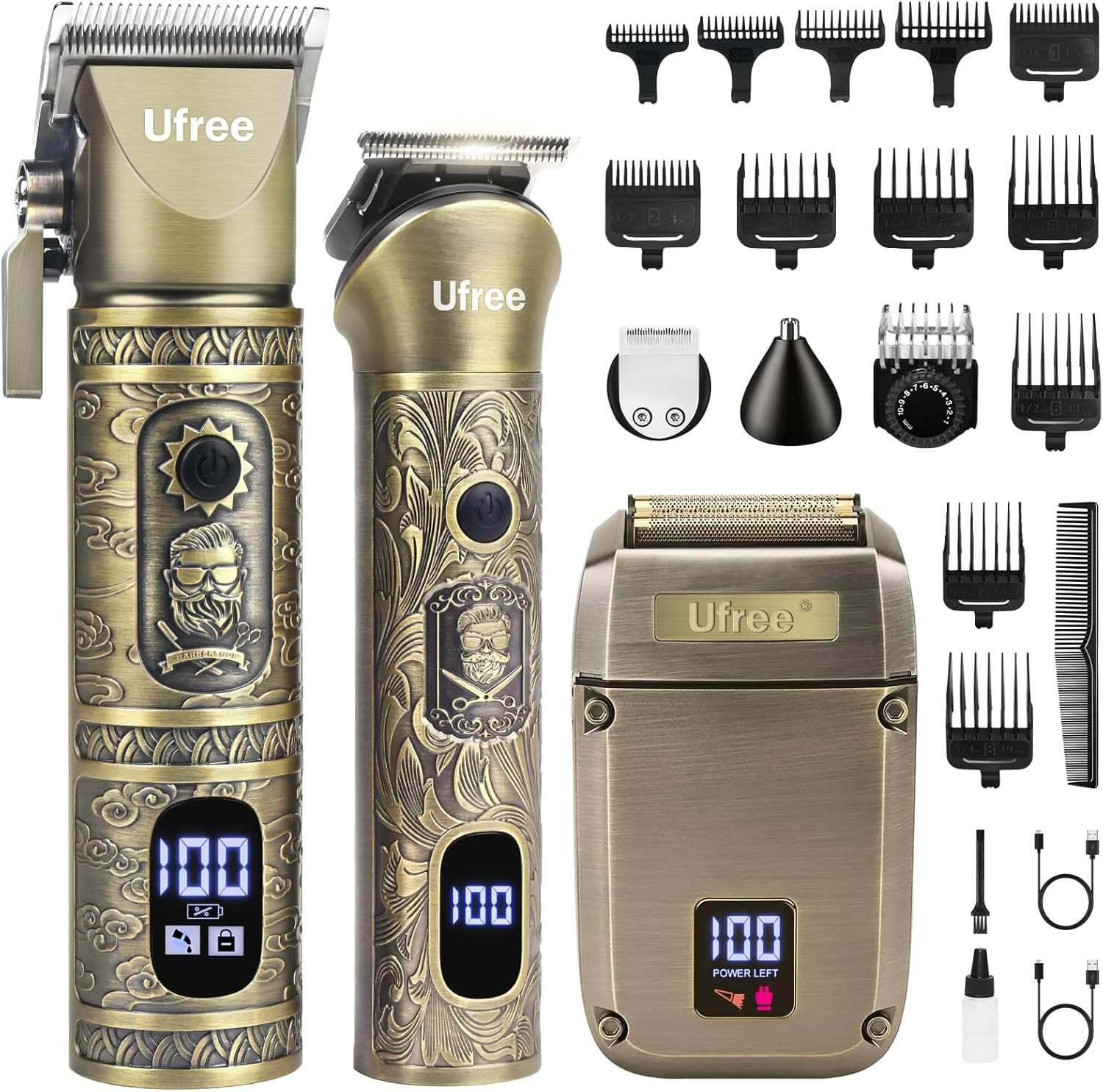 Hair Clippers for Men, Beard Trimmer, Foil Shaver 3-In-1 Grooming Kit | Type-C F