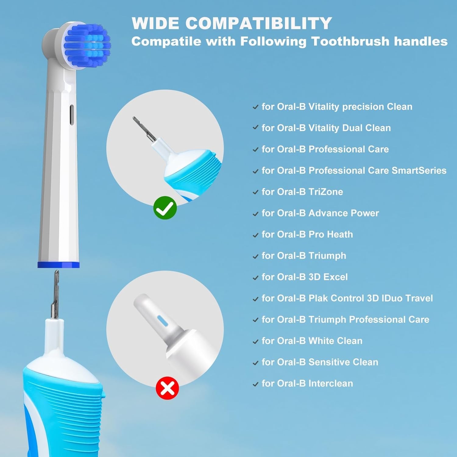 Replacement Heads Compatible with Oral B Braun Electric Toothbrush