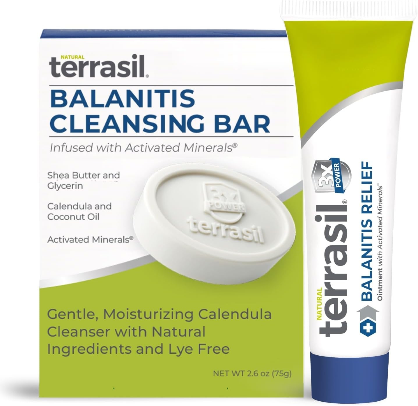 Balanitis Treatment 2-Product Ointment and Cleansing Bar System by Terrasil with