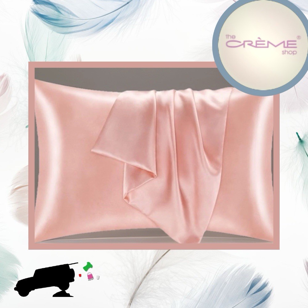 New Crème Shop Silky Satin Pillow Case Pink Standard Size 1 Ct🫩💤