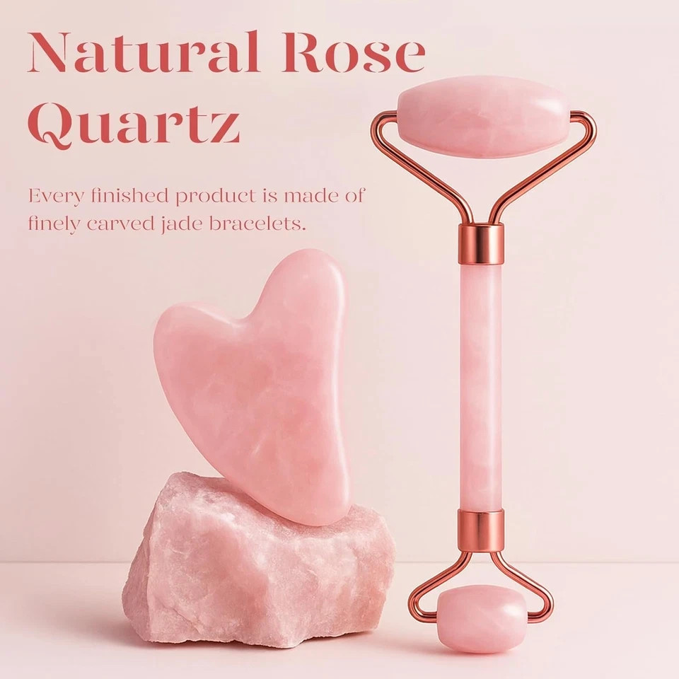 BAIMEI IcyMe Jade Roller & Gua Sha, Face Roller Redness Reducing Skin Care Tools