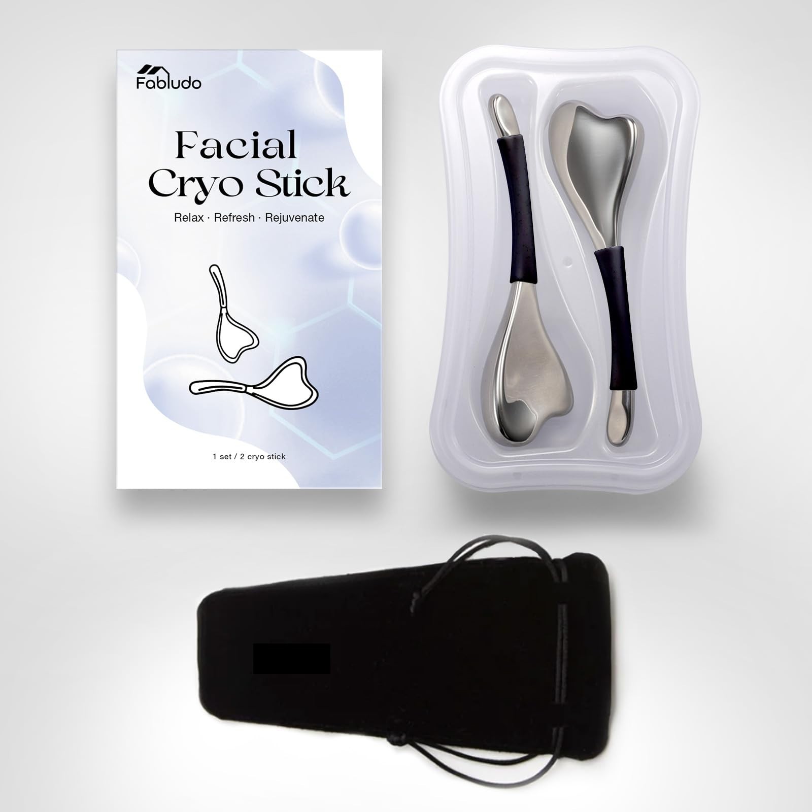 3-in-1 Cryo Gua Sha Tools, Ice Roller Globes for Face & Eyes, Stainless Steel Ma