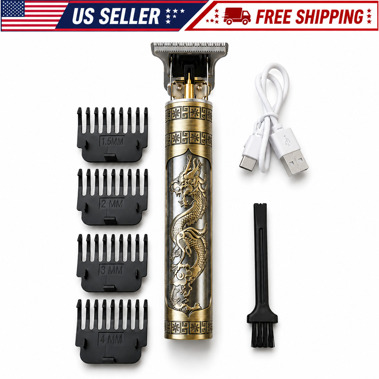 Vintage T9 Dragon Hair & Beard Trimmer, USB rechargeable