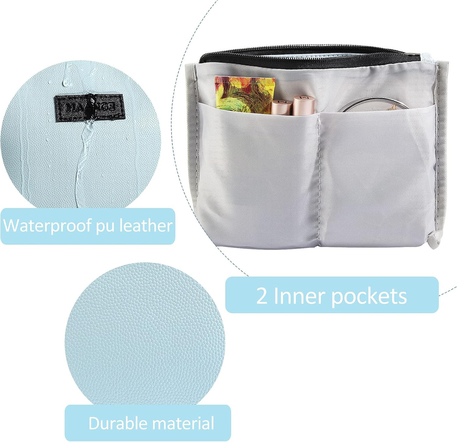 Cosmetic Bags for Women Small Makeup Bag for Purse Pu Leather Makeup Pouch Trave