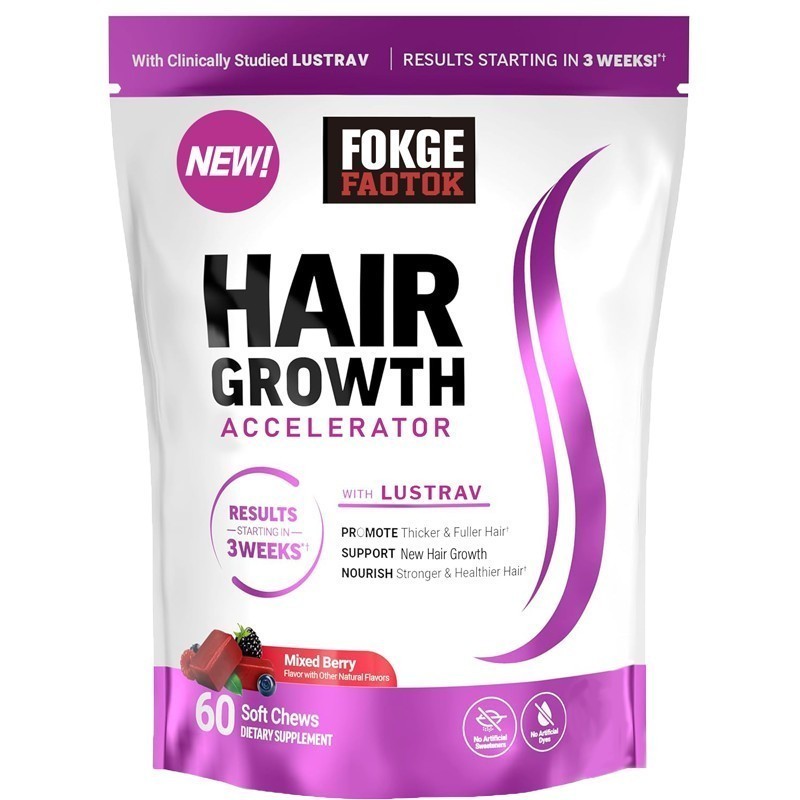 Force Factor Hair Growth Accelerator Soft Chews, Hair Growth Vitamins