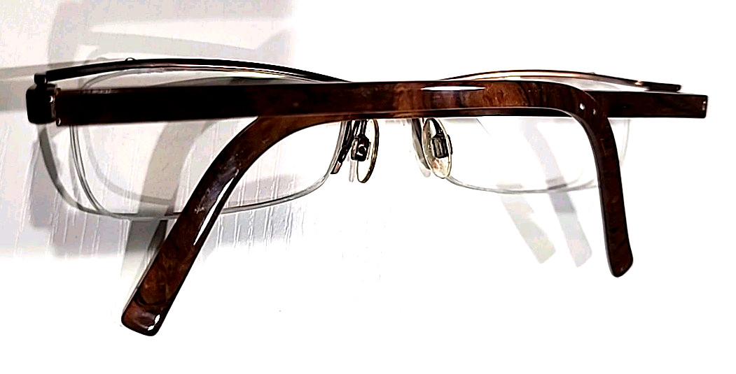 Randy Jackson 1002 Brown Metal Rectangle Half Rim Eyeglasses Frame 52-16 135