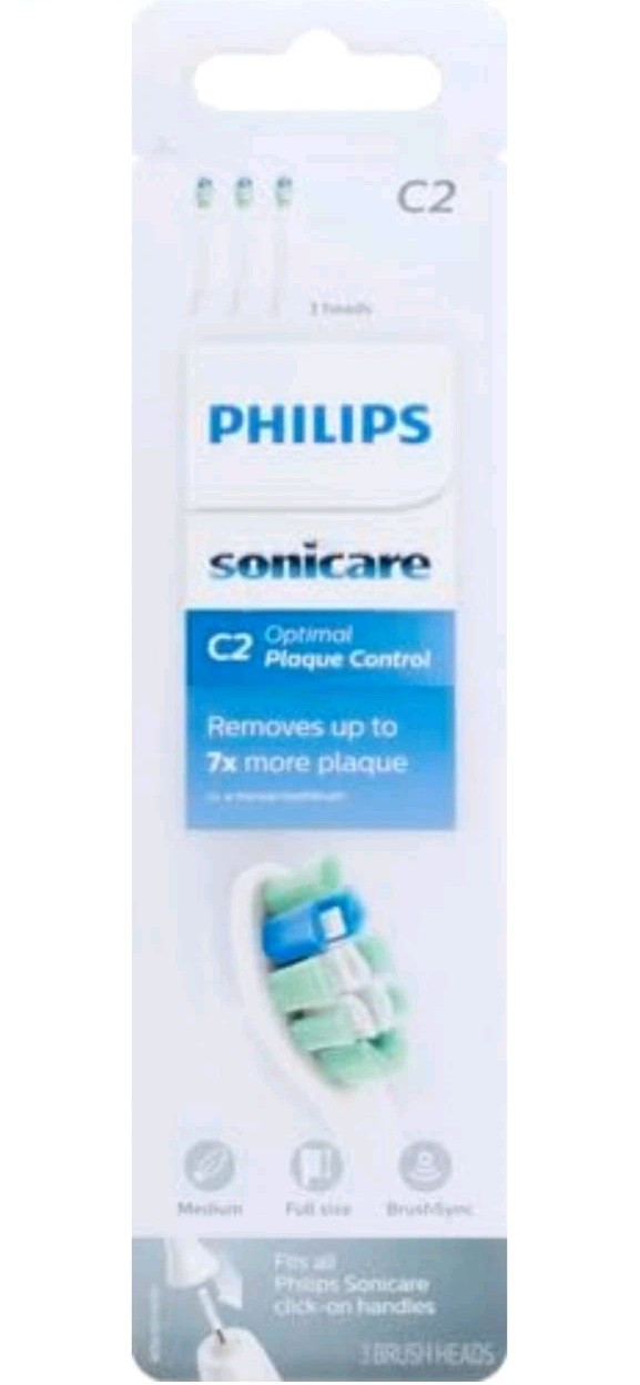 Philips Sonicare C2 Optimal Plaque Control Tooth Brush Replacement Heads 3pk