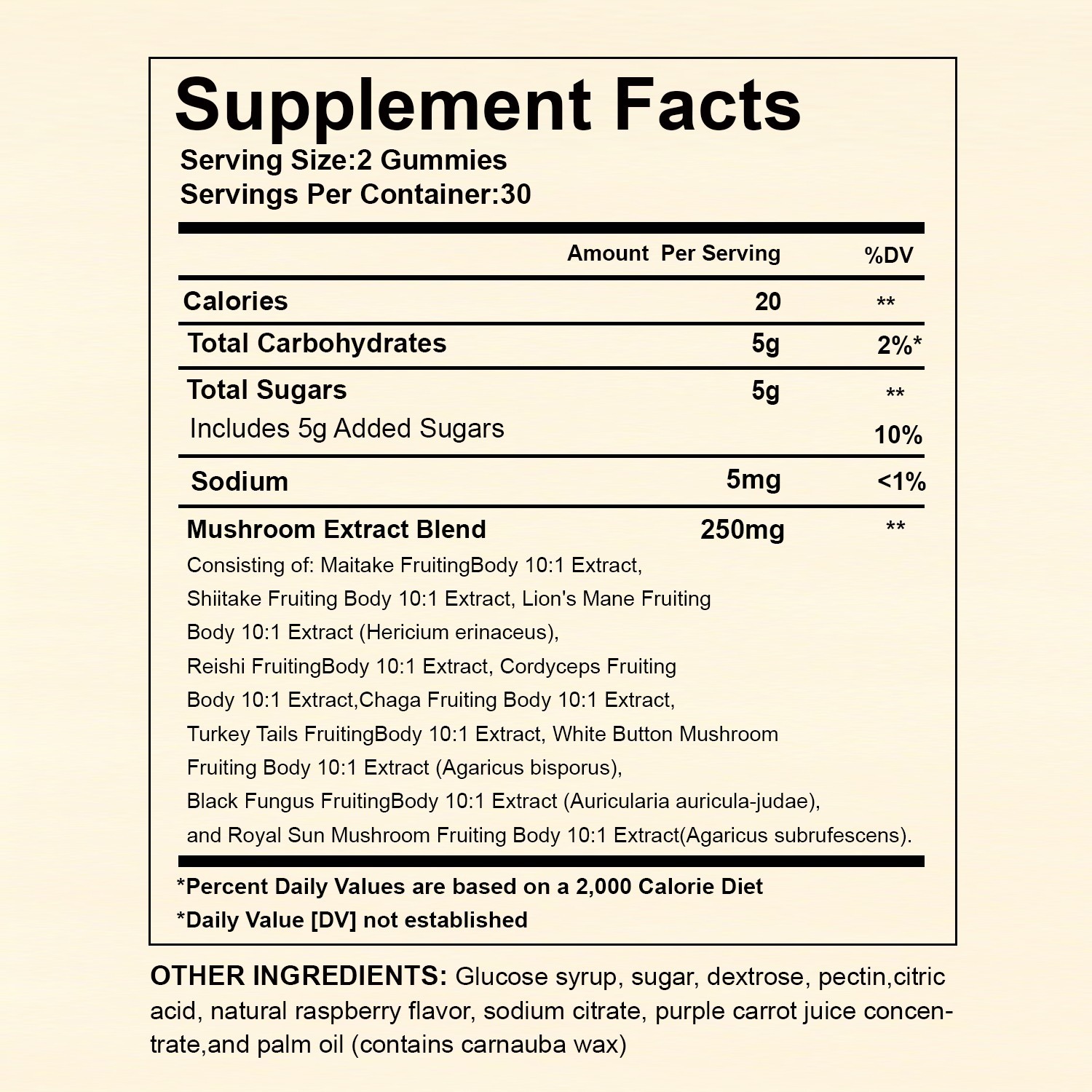 10x Mushroom Complex Supplement, Lions Mane, Reishi, Shiitake, Immune Gummies