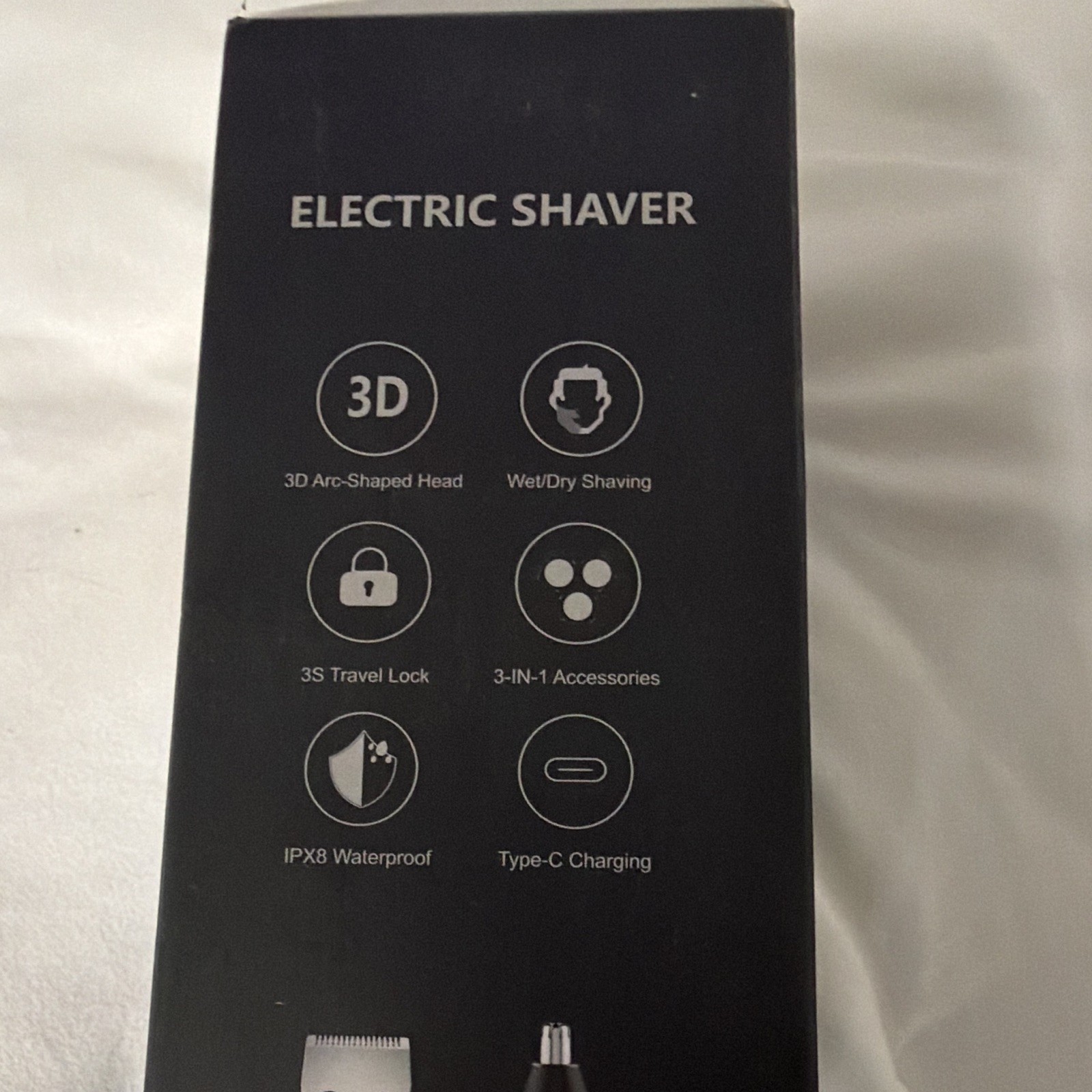 Men’s Facial Shaver MS-311 Black 3-Head Rotary Wet/Dry Waterproof USB-C