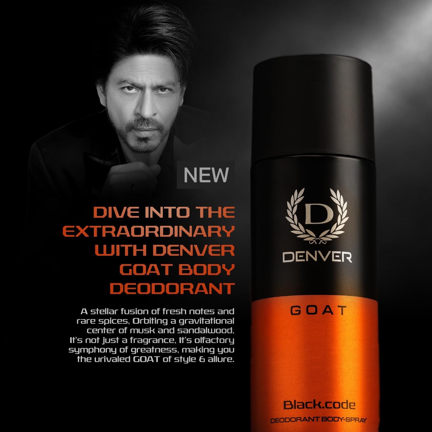 Denver Black Code, Goat & Vibe Deodorant for Men,150ML Each, Pack of 3|