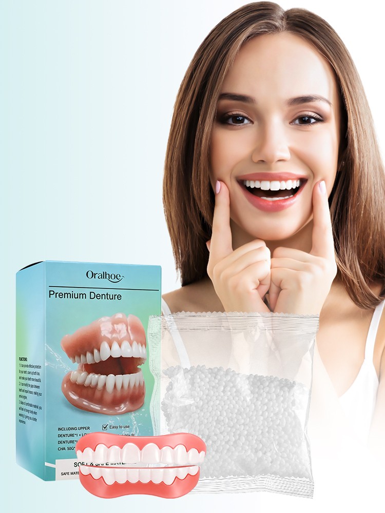 Denture Gum & Mold Kit Moldable False Teeth Veneers Upper Lower for Women Men