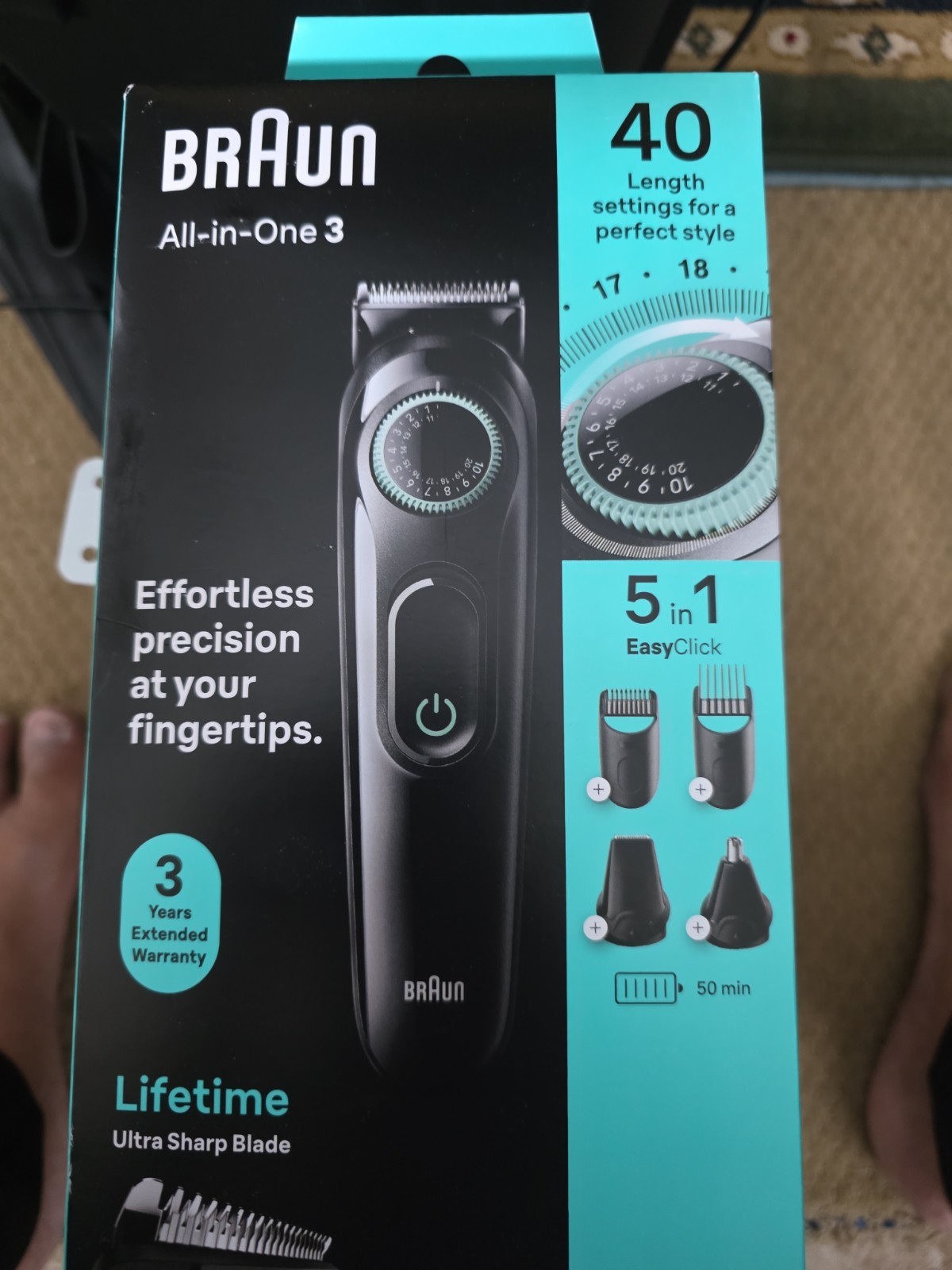 BRAUN All-in-One Beard & Head Cordless Trimmer Kit – 5 in 1 Easy Click [NEW]