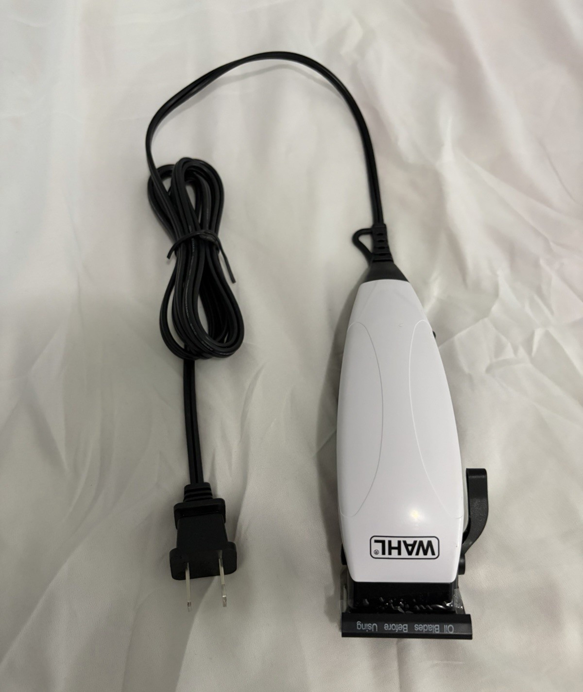 Wahl Corded Electric Hair Clipper, White/Black, Square Blade Head