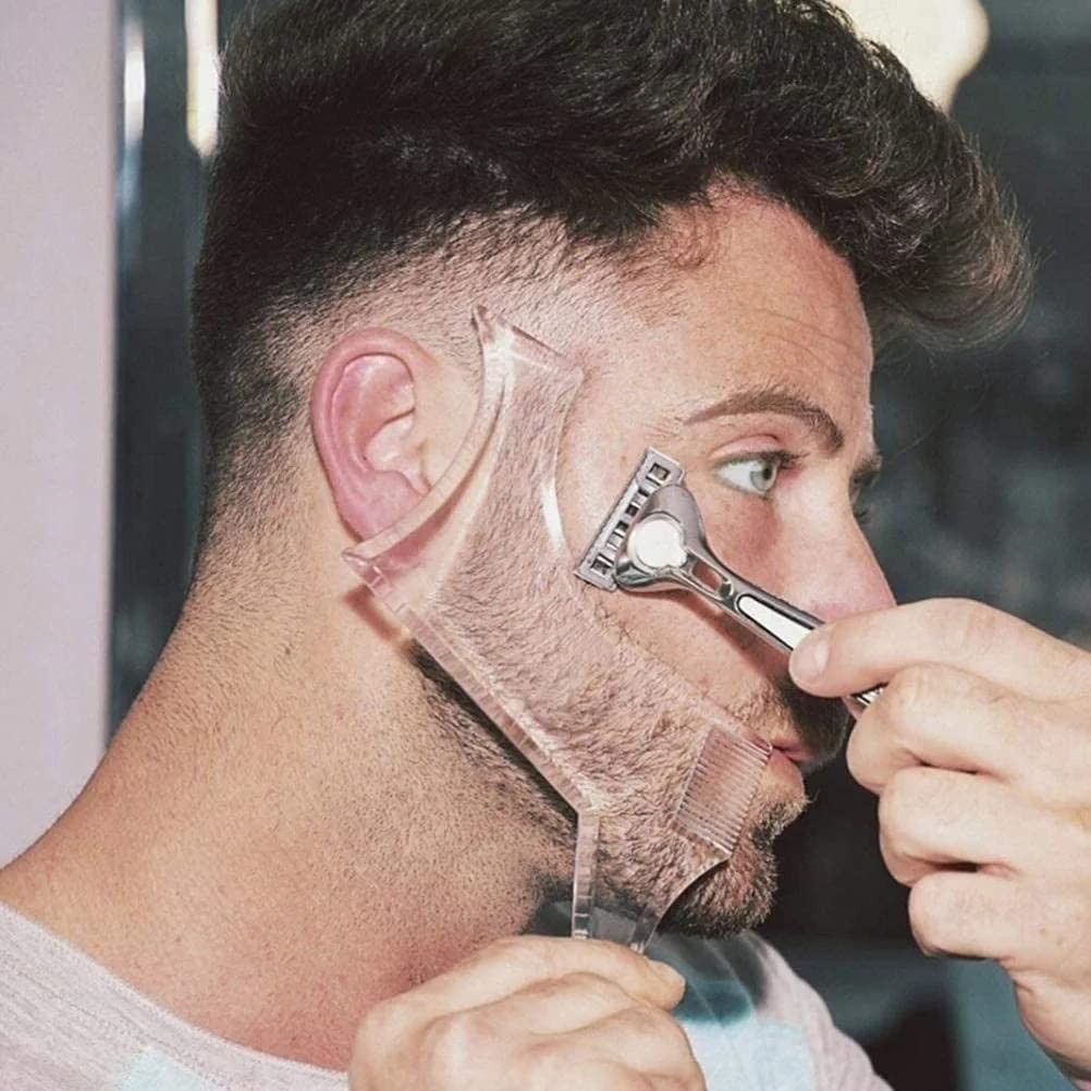 Beard Shaping & Styling Tool With Comb for Large (2 Count), Clear-1pcs