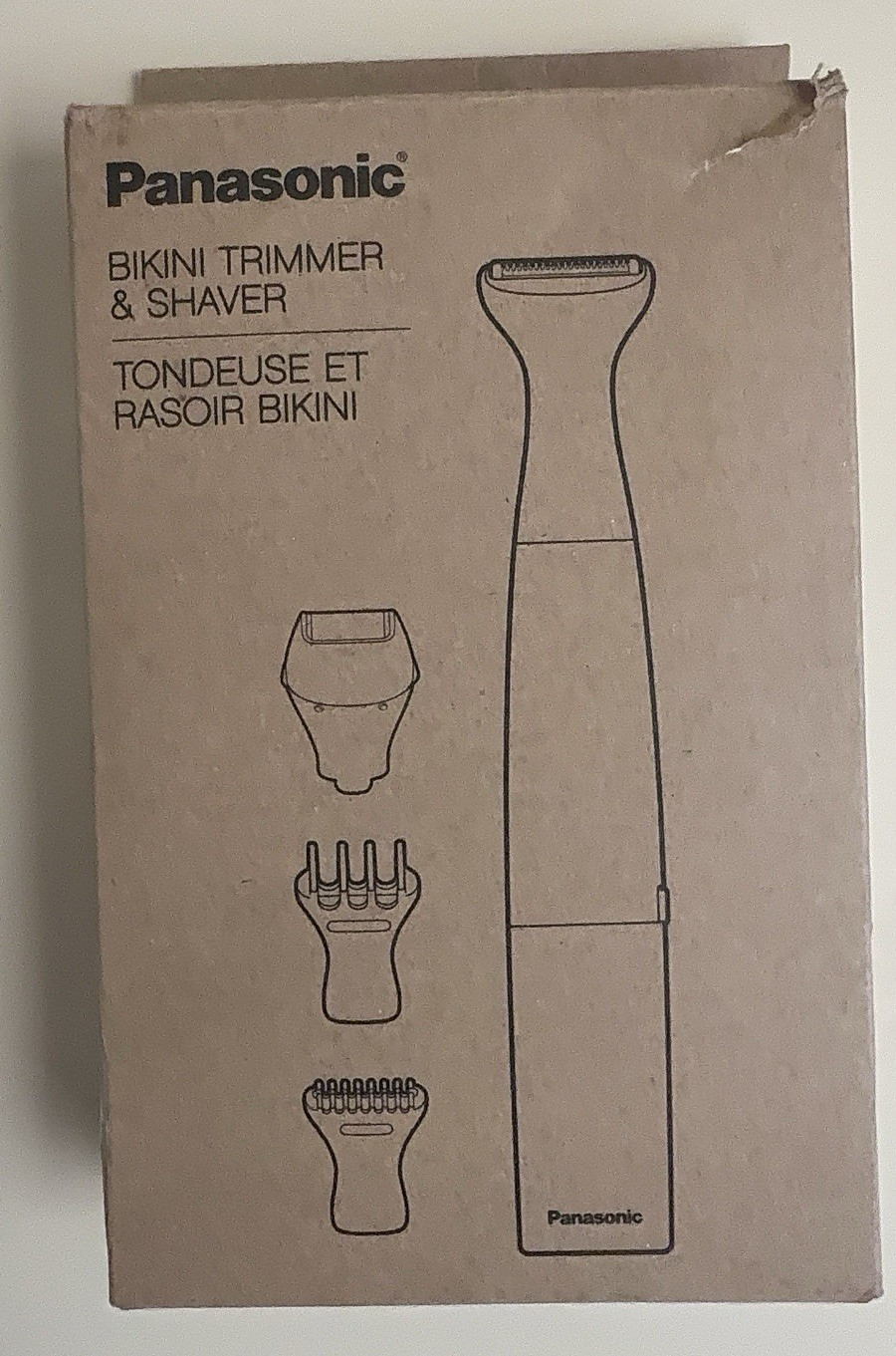 Panasonic Women’s Bikini Trimmer & Shaver, White, Foil Head, 3 Heads