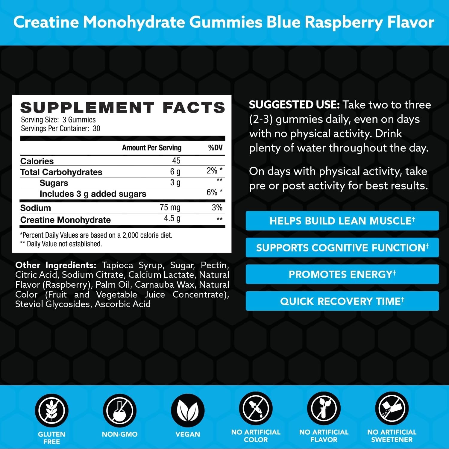 Invigor8 Creatine Gummies – Manufactured In USA 3rd Party Tested Real Creatine