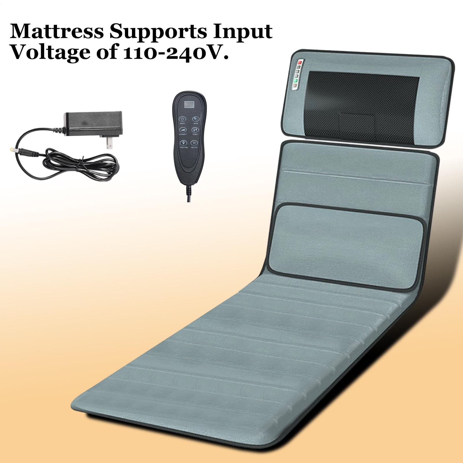 Full Body Electric Massage Mat For Bed W/ Shiatsu Heated Neck Massager For Home