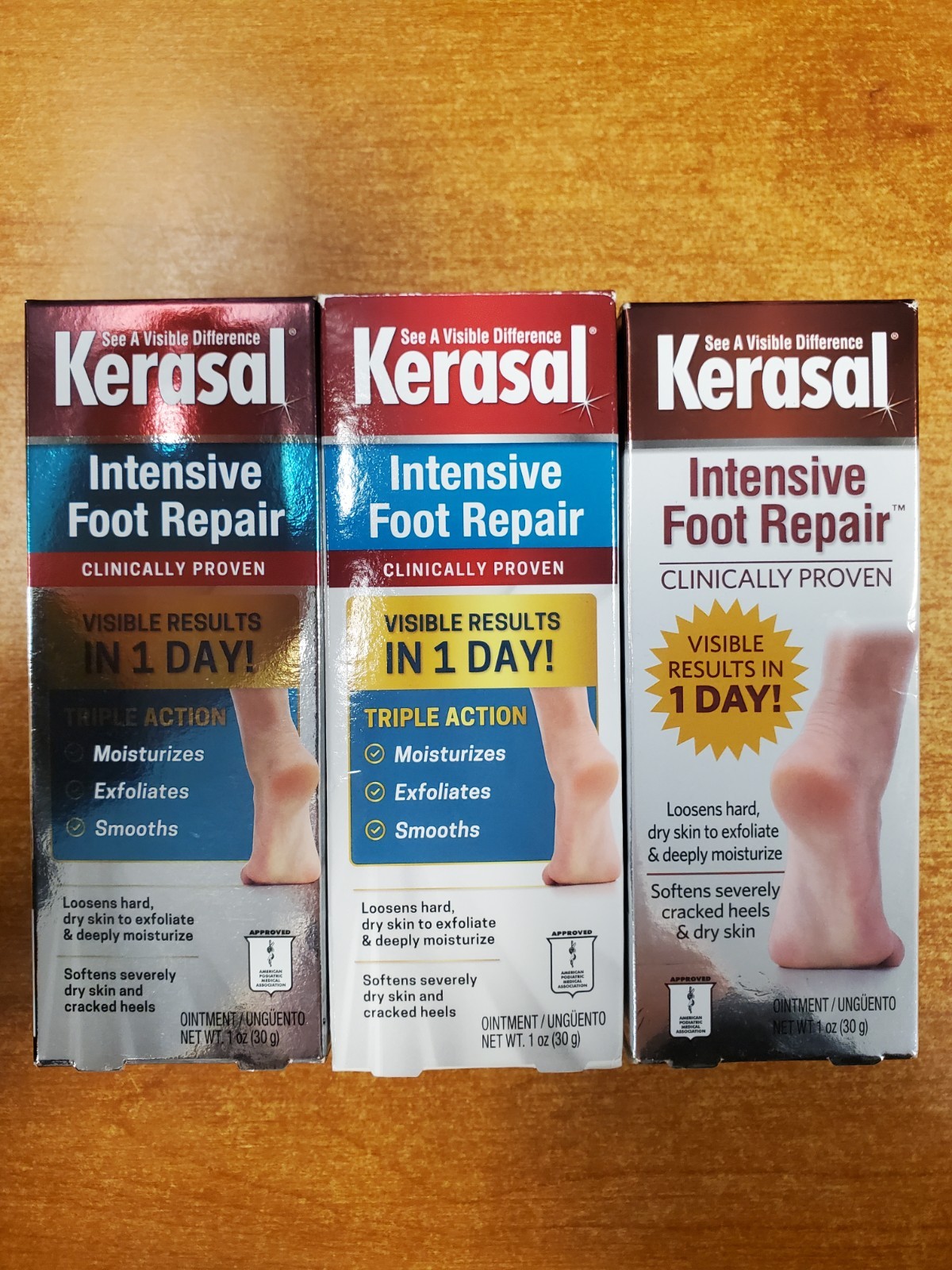 3 Pack: Kerasal Intensive Foot Repair Skin Healing Ointment 1 oz ea (1019) D4