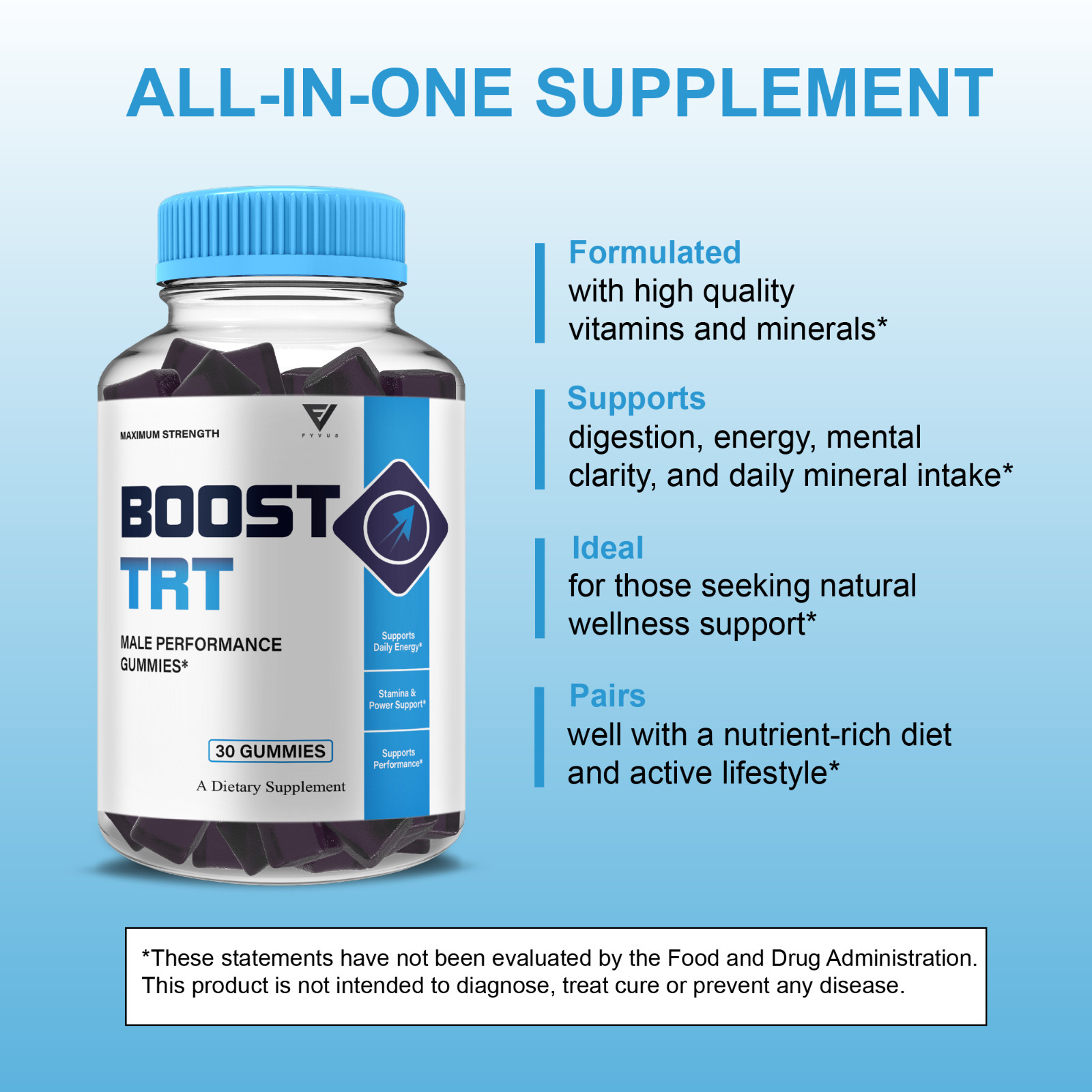 Boost TRT Gummies, Boost TRT Advanced Formula Support (1 Month Supply)