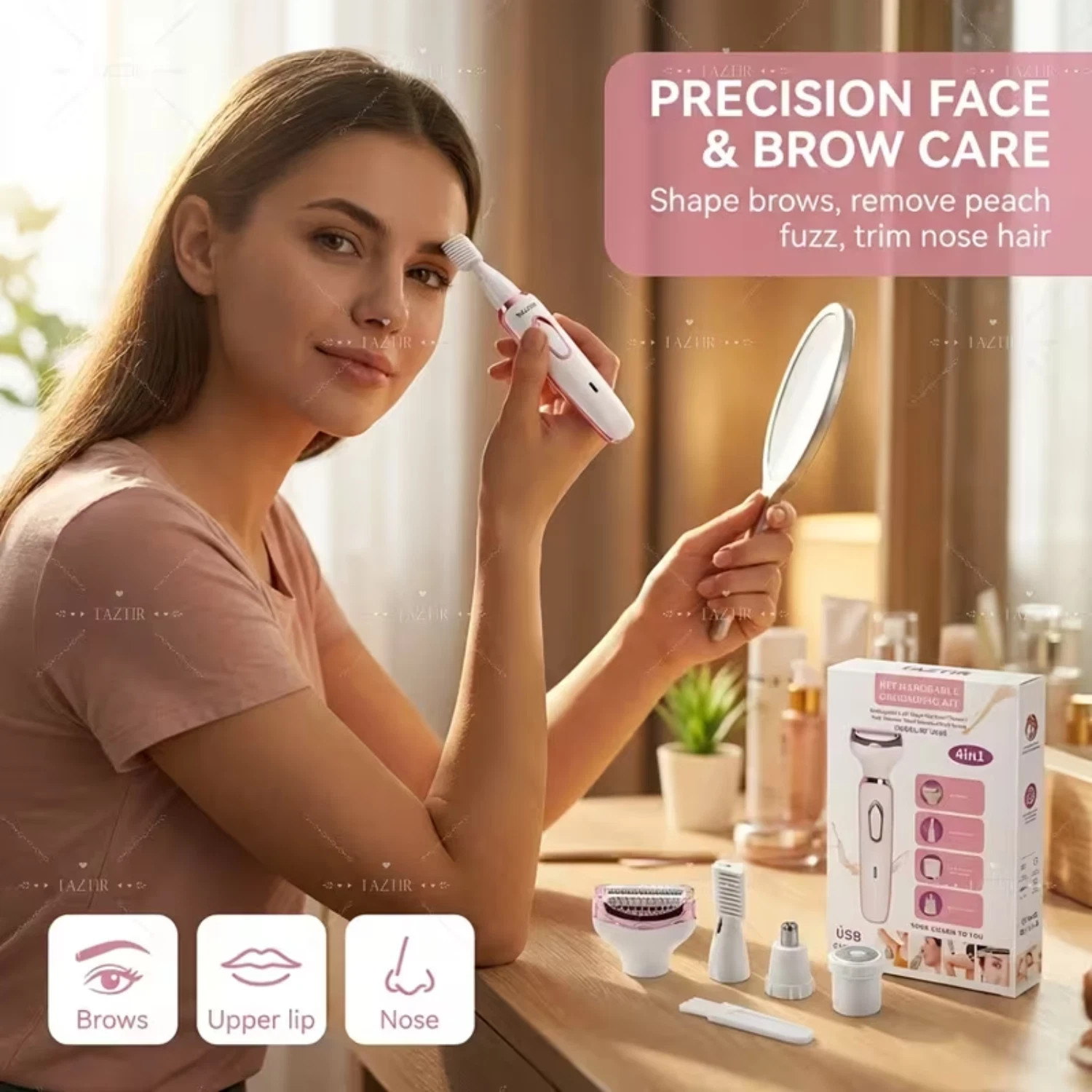 4 In 1 Women Electric Shaver Rechargeable Waterproof Razor Painless Epilator US