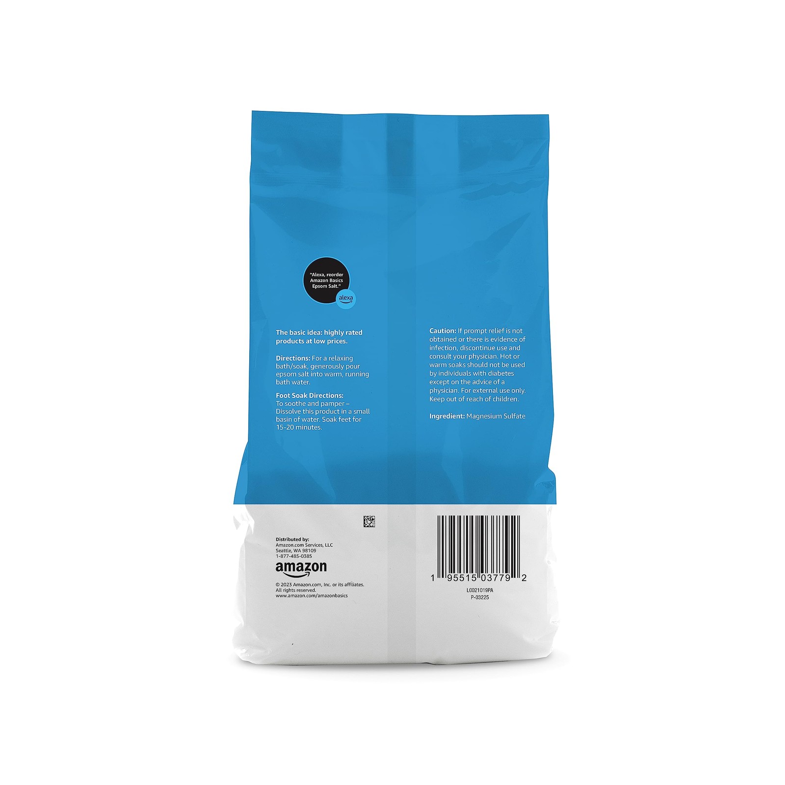 Amazon Basics Epsom Salt Soak Unscented Magnesium Sulfate USP Muscle and Feet