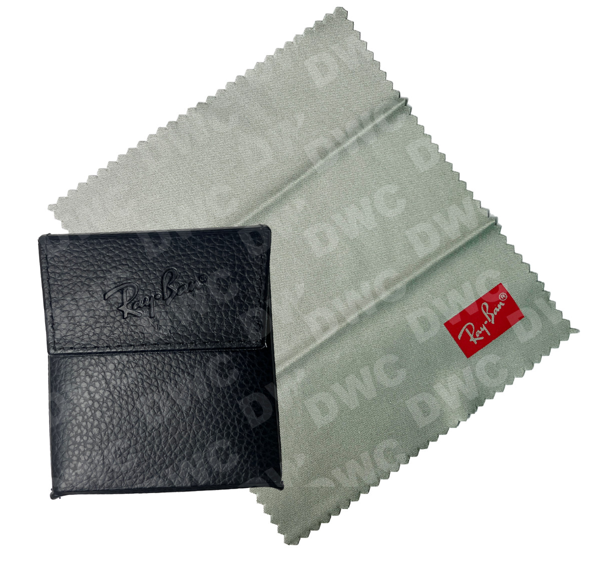 New Ray Ban Black Folding Sunglasses Case w/ cleaning cloth