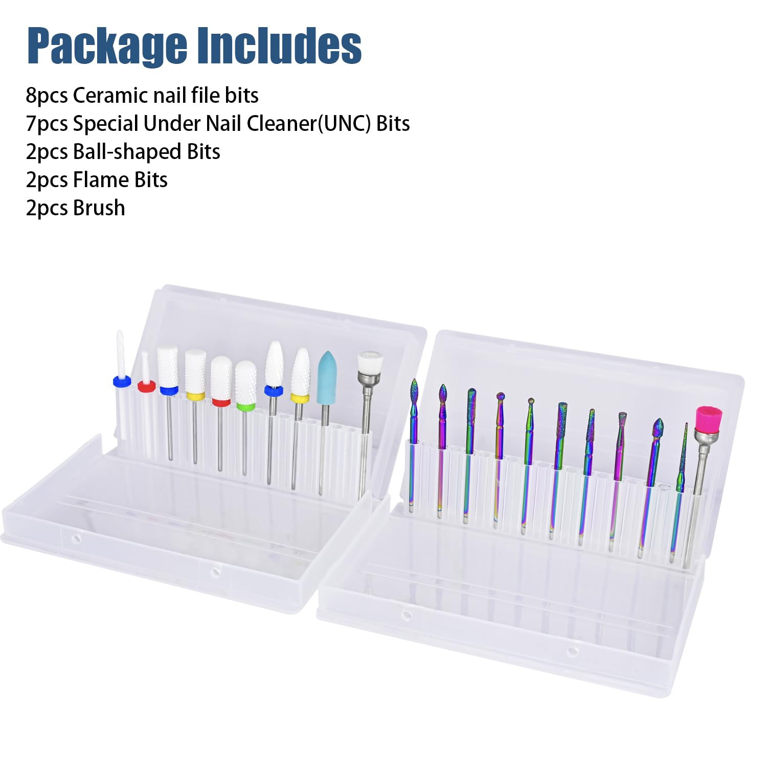 21Pcs Nail Drill Bits Sets, 3/32 Inch Cuticle Electric Nail File and Ceramic Acr