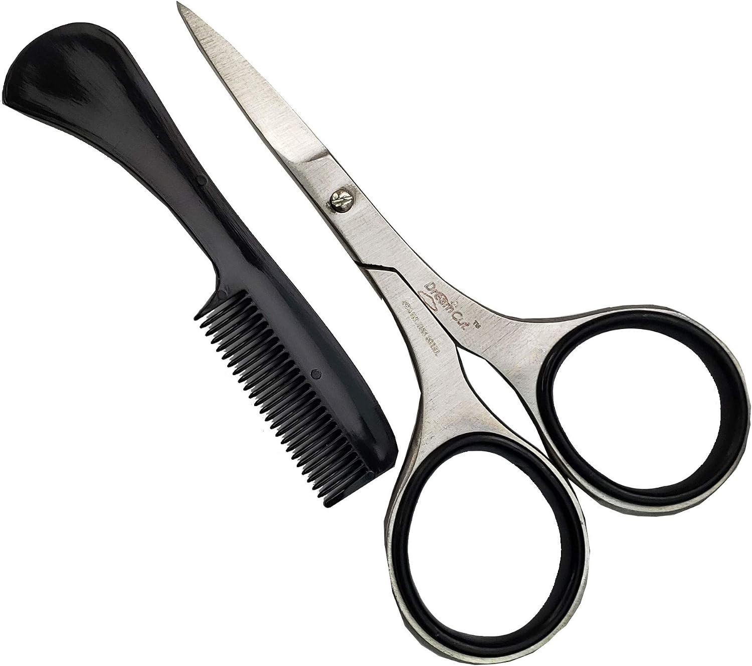 DreamCut Mustache Beard Scissors with Comb Stainless Steel Grooming Set