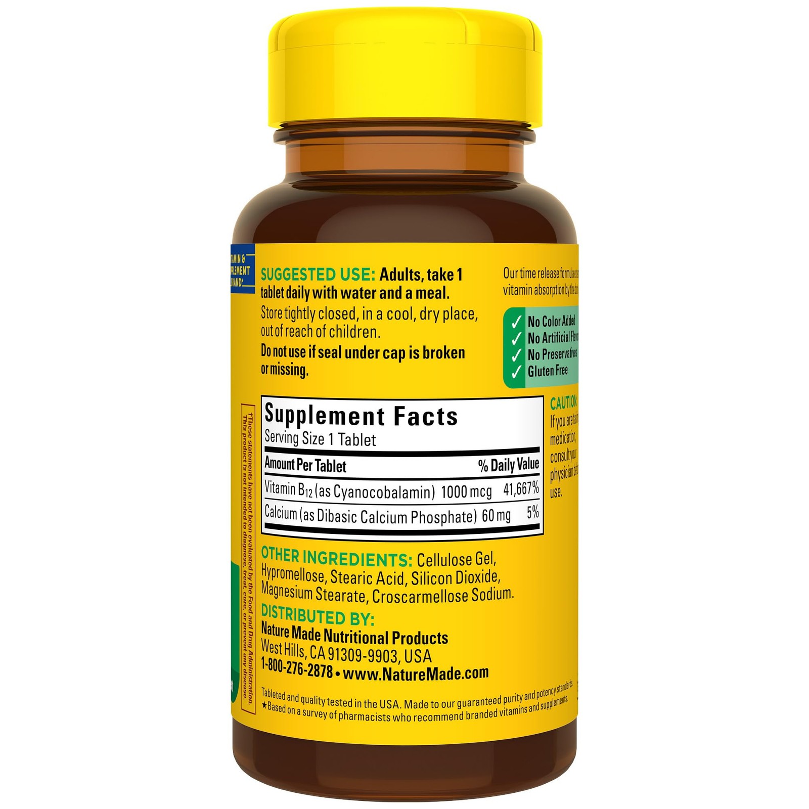 Nature Made Vitamin B12 1000 mcg Time Release Tablets 75 Count Energy Support