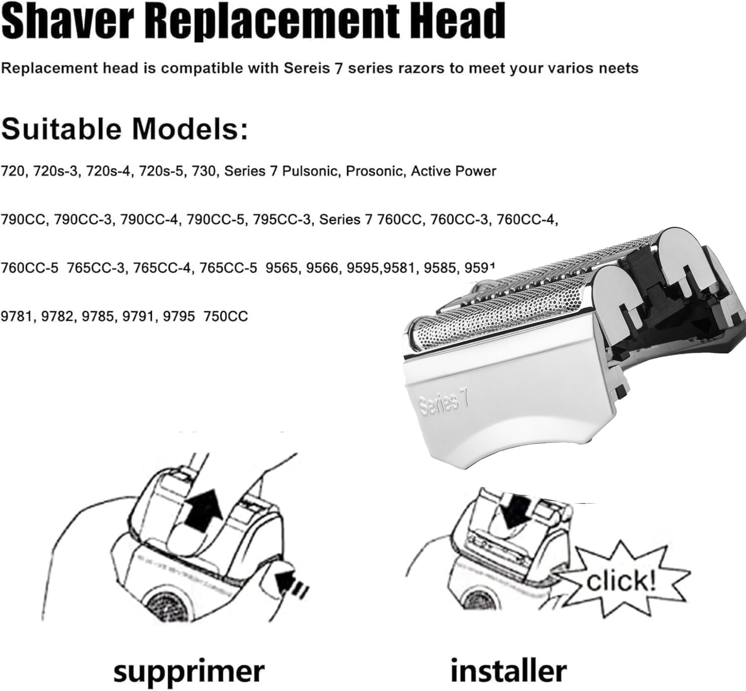 70S Series 7 Replacement Head Compatible with Braun Series 7 Replacement Head…