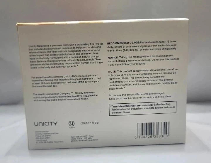 Unicity Unimate Orange Flavor Packs – 30 Counts – Exp 08/2028(NEW&SEALED)
