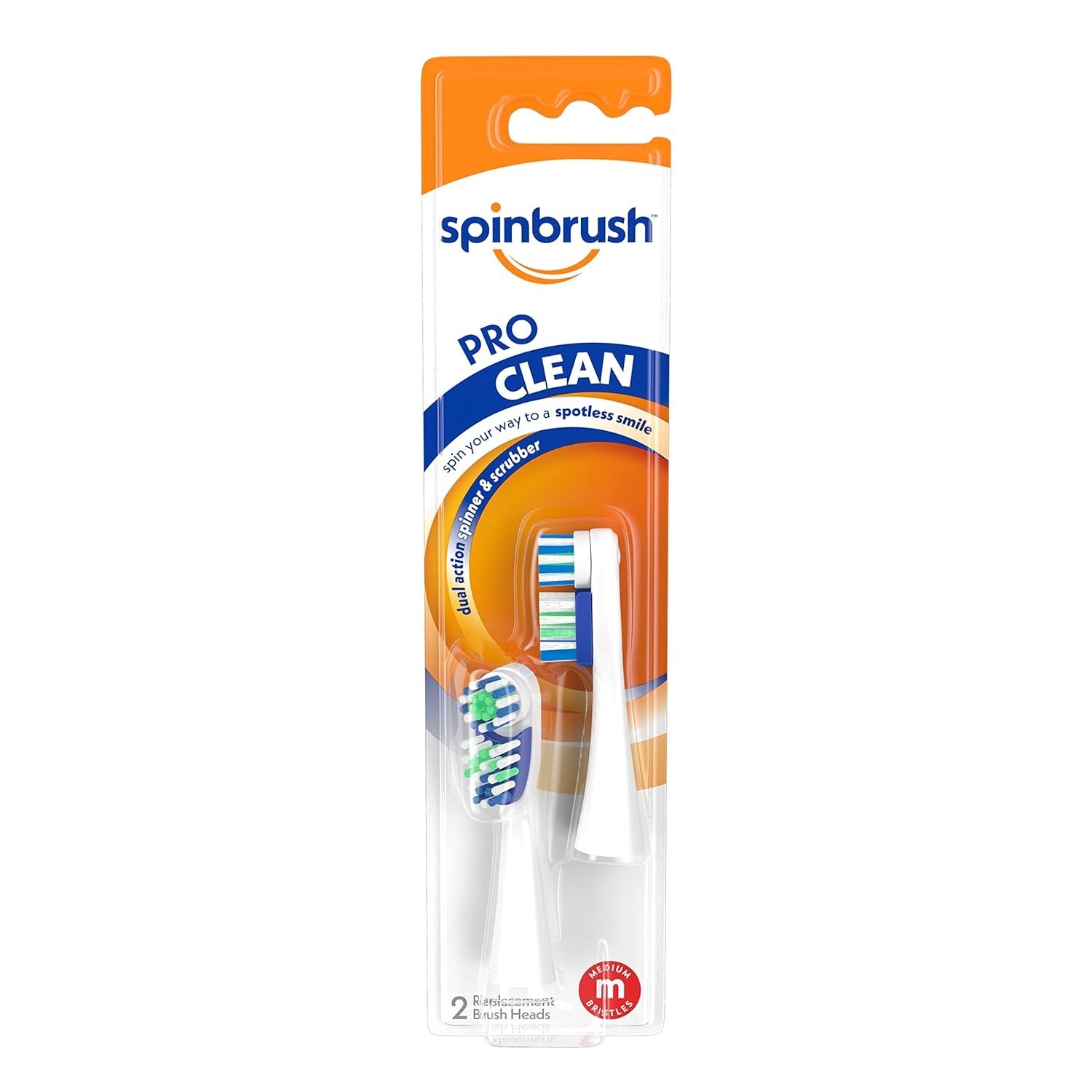 Arm & Hammer Spinbrush Pro Clean Medium Bristles 2 Replacement Brush Heads