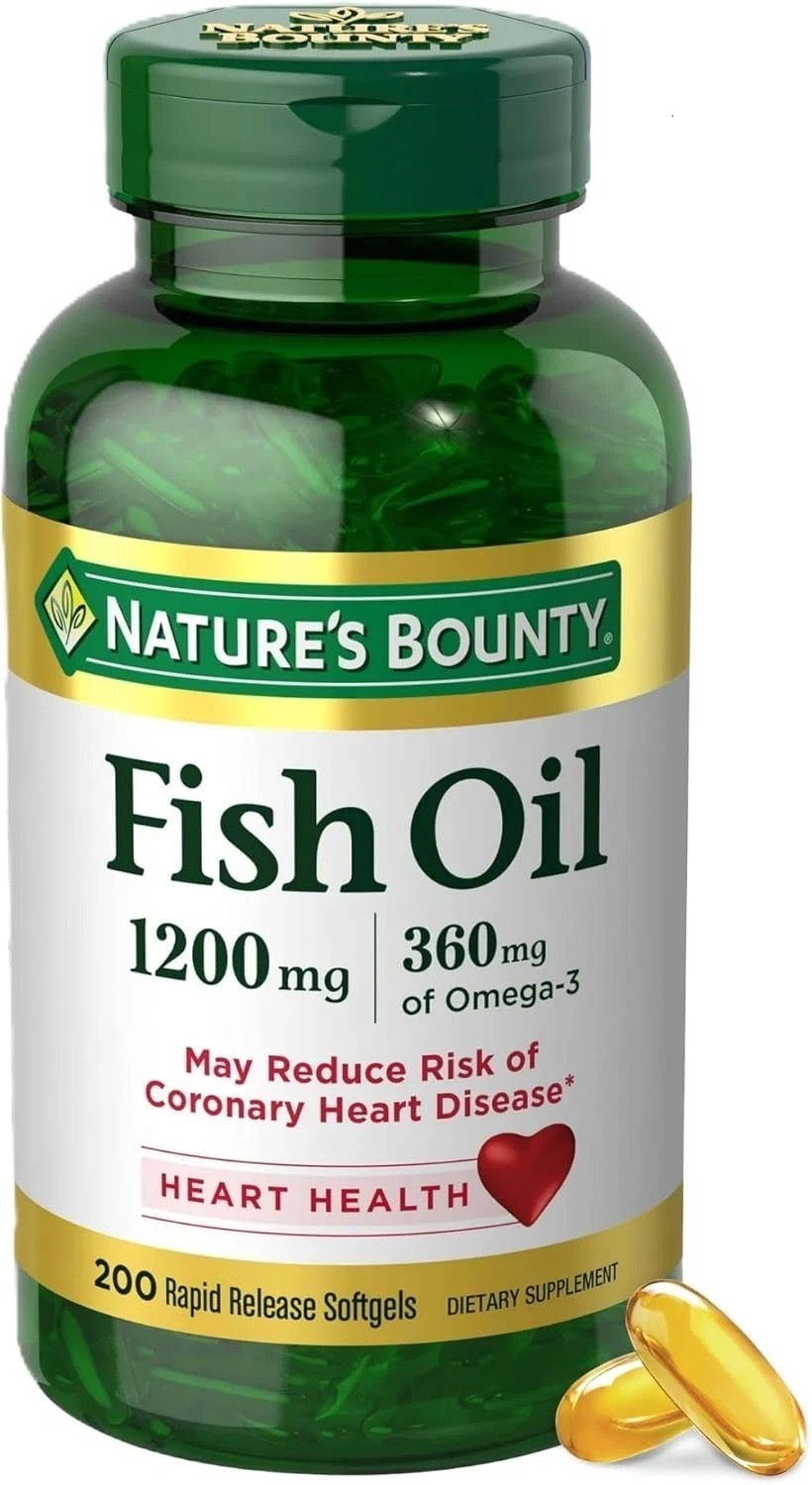 Nature’s Bounty Fish Oil Omega 3 Supplements – Supports Heart Health, 1200 Mg Fi