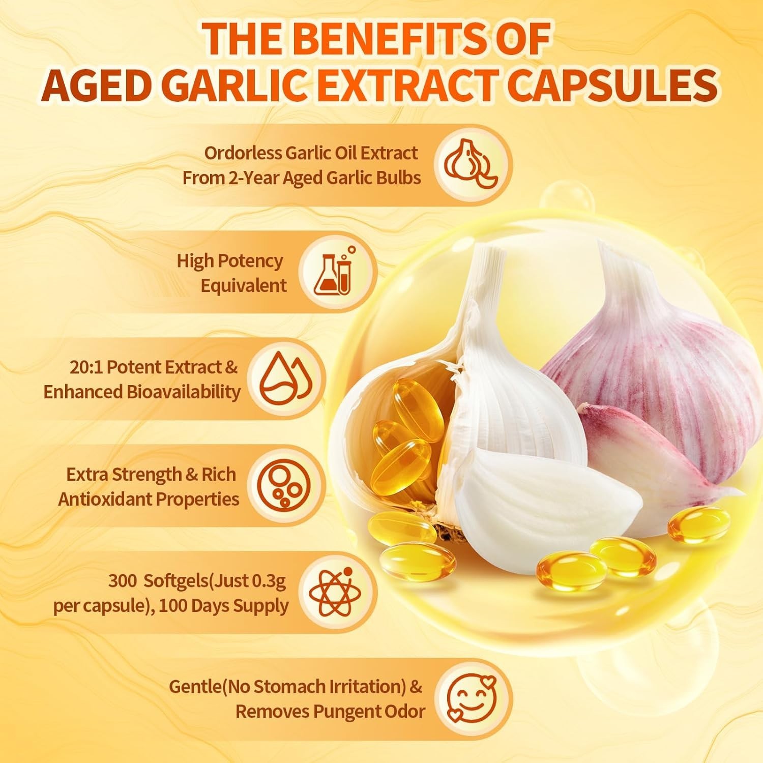 Vivonu Aged Garlic Extract, 10500 mg, Odorless, Minerals Added, 300 sgVivoNu Age