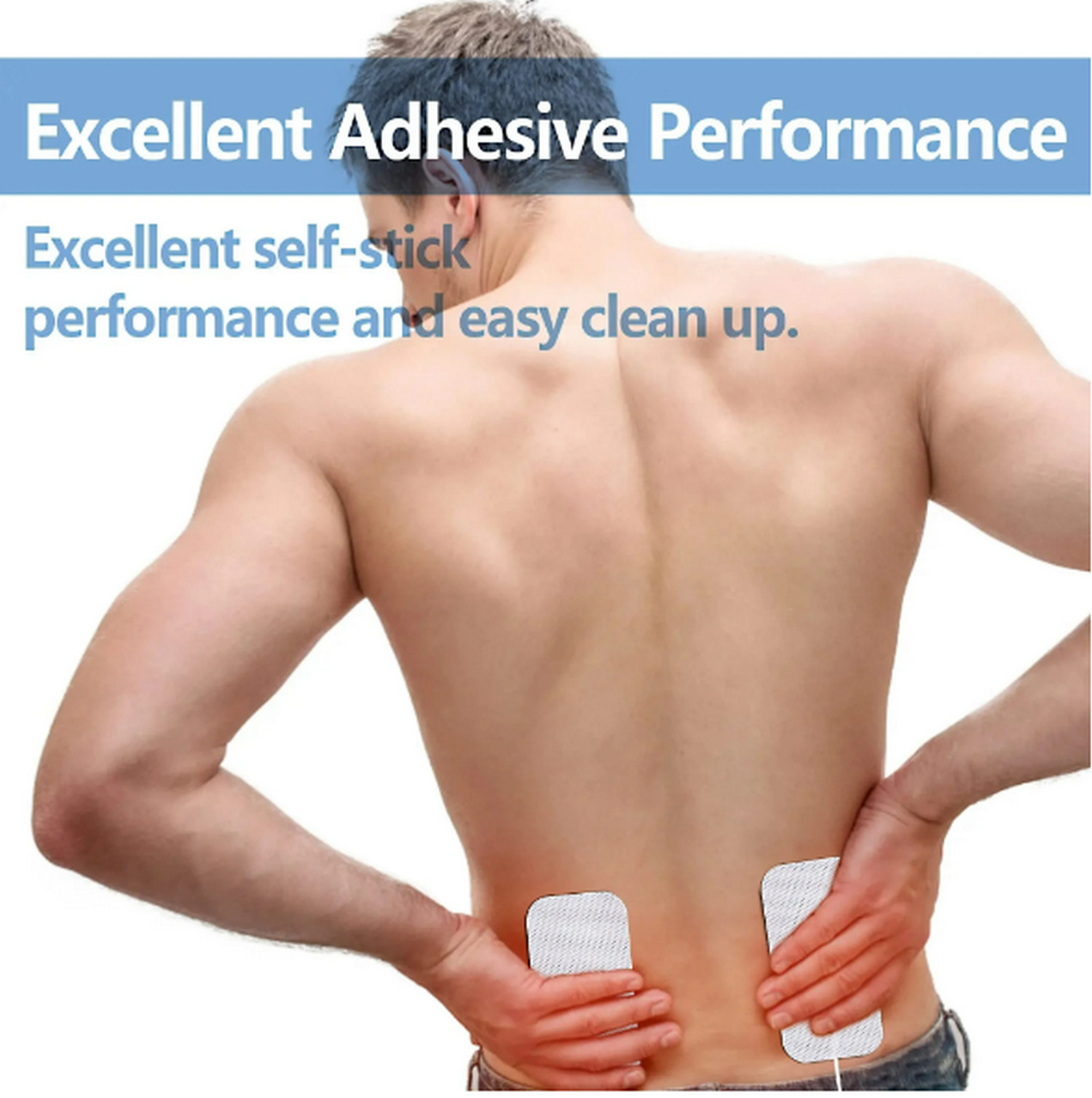 WIRED ELECTRODE MASSAGE PADS LG RECTANGULAR (16) FOR TENS 3000 DIGITAL MASSAGER