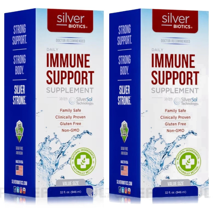 American Biotech Labs Silver Biotics Immune Support 32 fl.oz Each (Pack of 2)