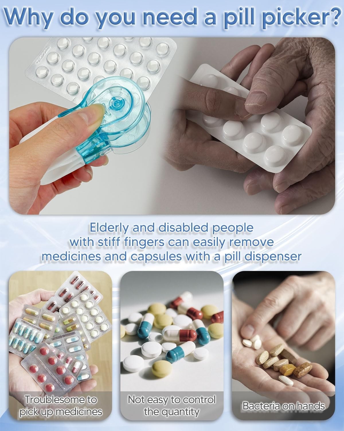 Weekly Pill Organizer 3x Daily, Portable Medicine Box with Pill Cutter & Remover