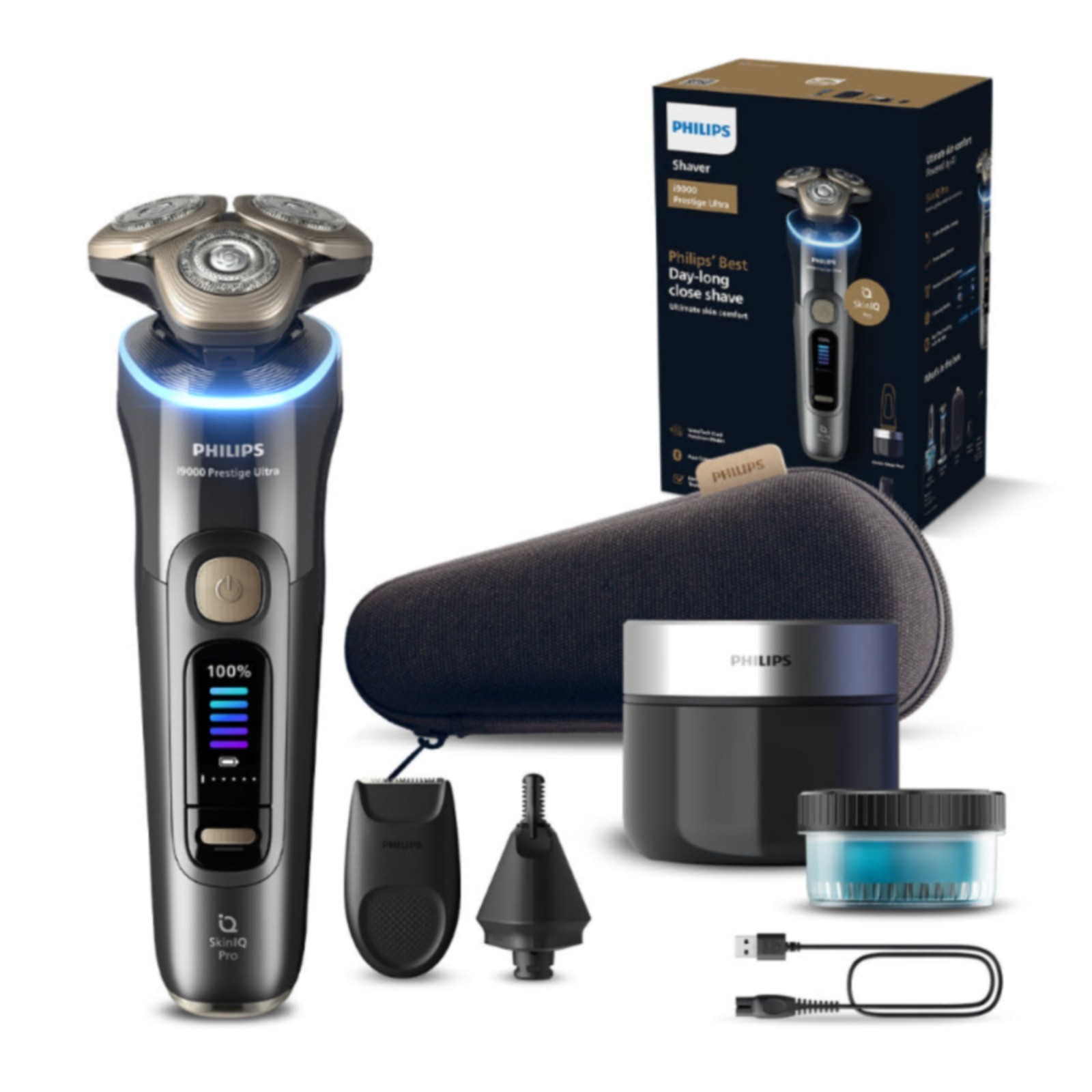 Philips SkinIQ i9000 Prestige Ultra XP9402/27 Electric Shaver | Wet & Dry