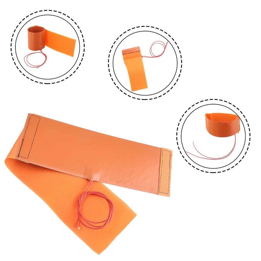 12V 240W Element Silicone Bottle Heater/Flexible Heating Pad Mat Orange 10x30cm