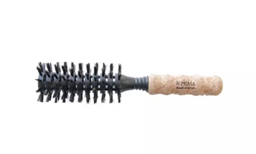 diPrima Cork Handle Round Vent Pure Boar Hair Brush 3 Sizes Handcrafted in Spain