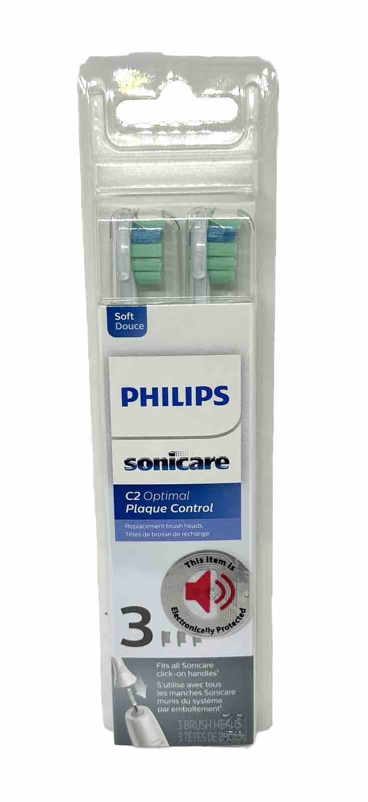 Philips Sonicare Toothbrush Heads Genuine C2 Optimal Plaque Control Soft 3 Per