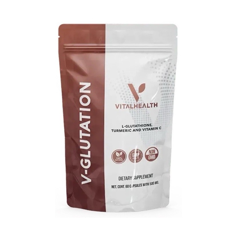 VitalHealth V-Glutathione L-Glutathione Vitamin C Turmeric 60 Veggie Capsules