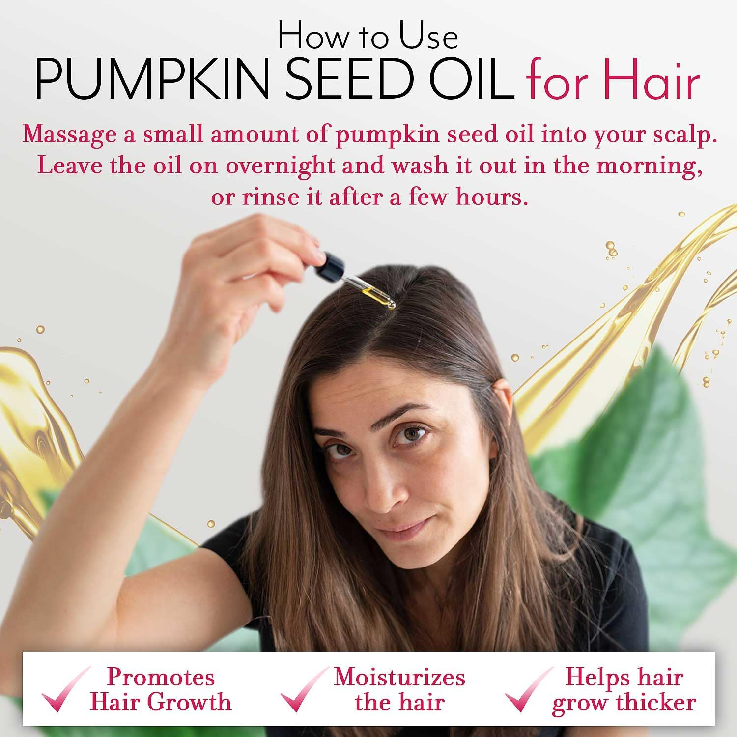 Pure Pumpkin Seed Oil for Hair, Skin & Nails – 2 Oz Moisturizing Extract