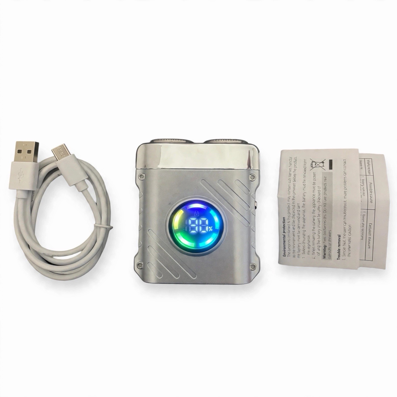 LINKEVAP JM-MS1 Travel Shaver 2-Head Rotary USB-C Rechargeable, Travel Lock