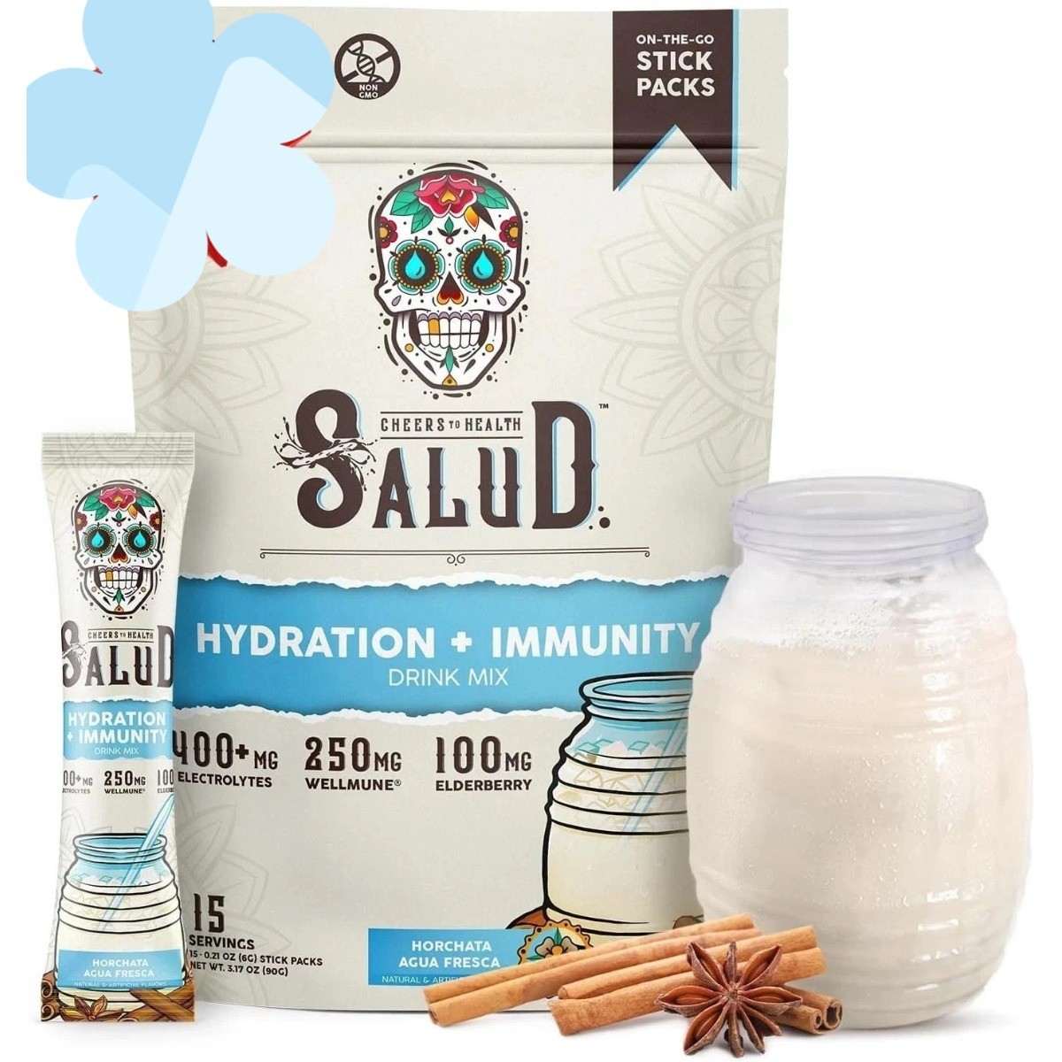 2 PACKS—NEW LUXRY Salud 2-in-1 Hydration & Immunity Electrolyte Powder. Vegan
