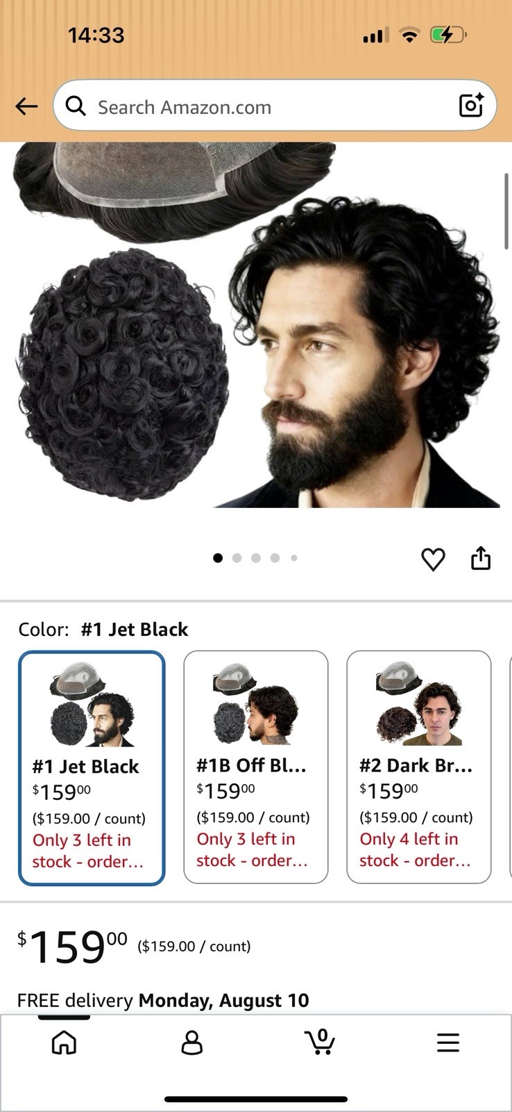 Mens Toupee Human Hair Systems Full Poly Thin Skin Hair Piece Replacement System